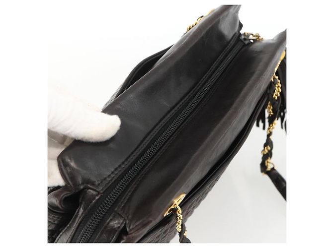BALLY Borsa a Spalla con Catena Pelle Nera Oro Auth LNZ543 Nero D'oro - vista 6
