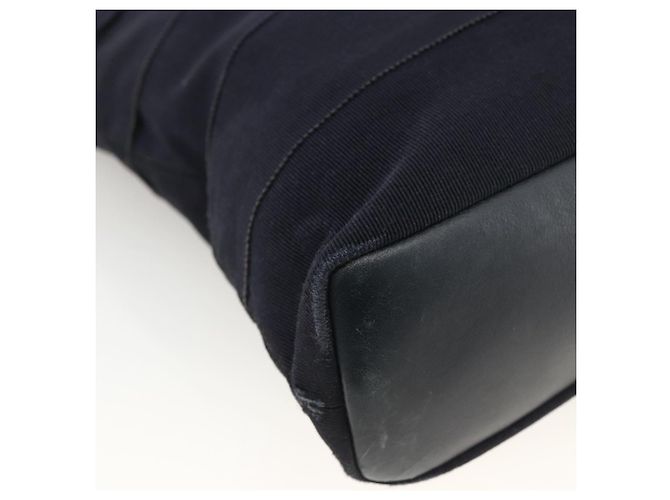 Borsa Tote Salvatore Ferragamo in tela blu navy oro Auth 173801 - vista 17