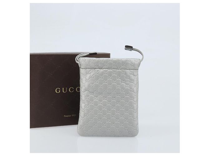 Pochette in pelle Guccissima Micro GG Canvas Gucci Argento 281982 Auth 173400V - vista 12