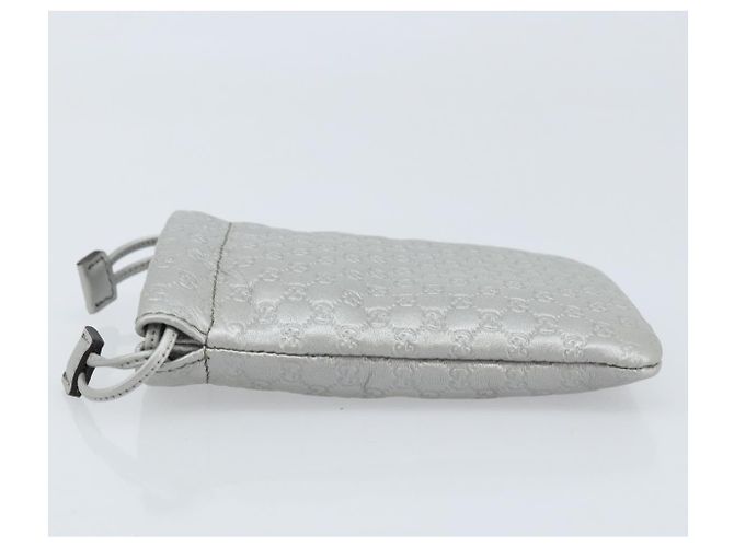 Pochette in pelle Guccissima Micro GG Canvas Gucci Argento 281982 Auth 173400V - vista 4