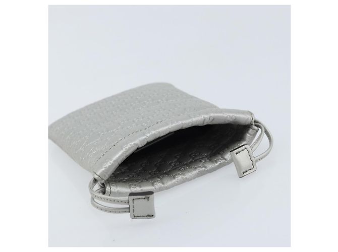 Pochette in pelle Guccissima Micro GG Canvas Gucci Argento 281982 Auth 173400V - vista 5