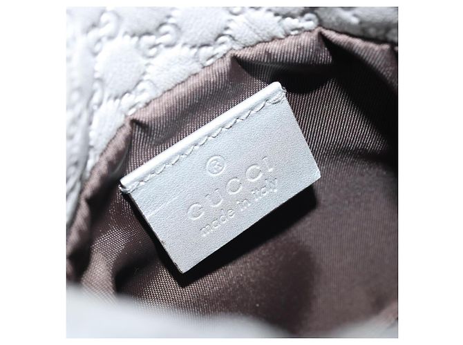 Pochette in pelle Guccissima Micro GG Canvas Gucci Argento 281982 Auth 173400V - vista 9