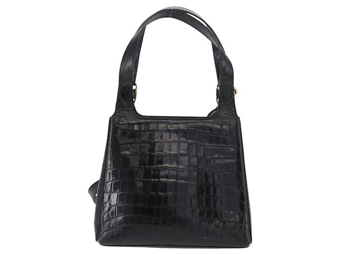 Borsa a mano in pelle Salvatore Ferragamo 2way Nera Oro Auth ka3030 Nero D'oro - vista 2