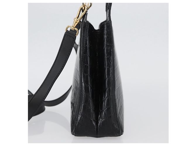 Borsa a mano in pelle Salvatore Ferragamo 2way Nera Oro Auth ka3030 Nero D'oro - vista 3