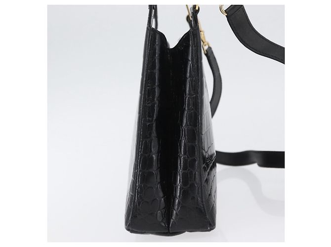 Borsa a mano in pelle Salvatore Ferragamo 2way Nera Oro Auth ka3030 Nero D'oro - vista 4