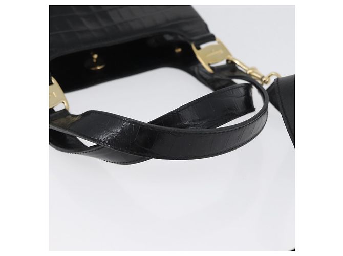 Borsa a mano in pelle Salvatore Ferragamo 2way Nera Oro Auth ka3030 Nero D'oro - vista 7