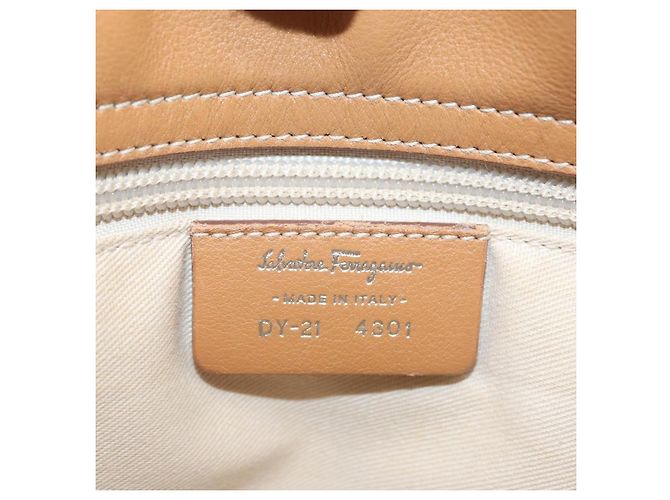 Borsa a mano Salvatore Ferragamo in pelle beige argento Auth BA11228 - vista 12