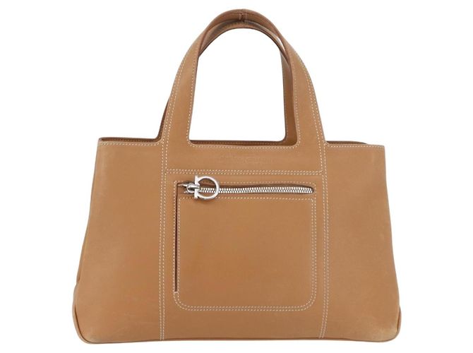 Borsa a mano Salvatore Ferragamo in pelle beige argento Auth BA11228 - vista 13