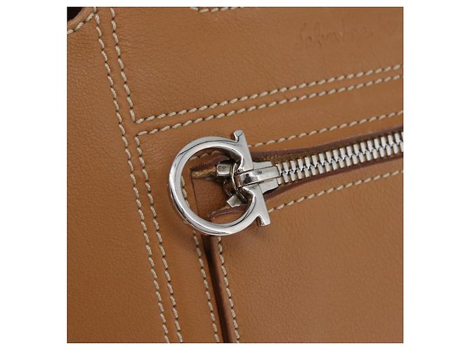 Borsa a mano Salvatore Ferragamo in pelle beige argento Auth BA11228 - vista 17