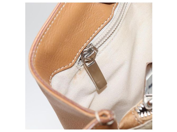 Borsa a mano Salvatore Ferragamo in pelle beige argento Auth BA11228 - vista 23