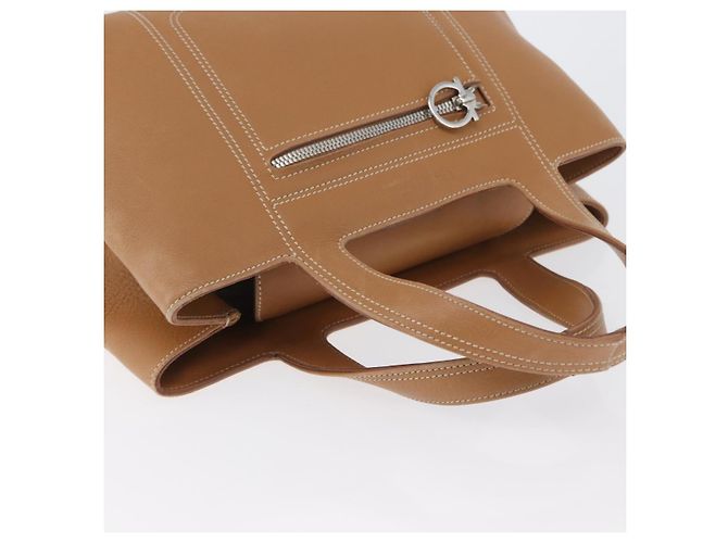 Borsa a mano Salvatore Ferragamo in pelle beige argento Auth BA11228 - vista 6