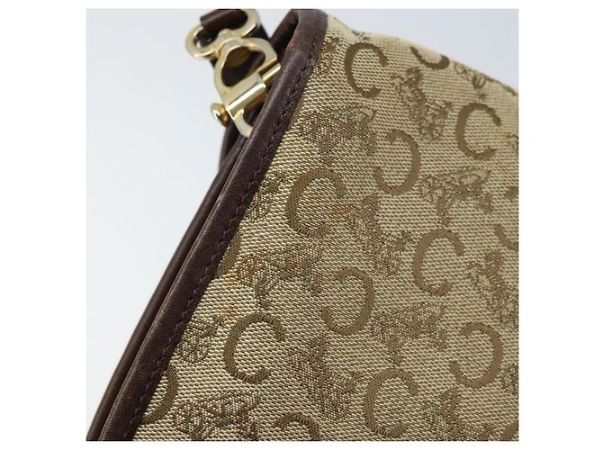 Céline Borsa a Spalla Celine C Sulky in Tela Beige Oro Auth gh1822 D'oro - vista 10