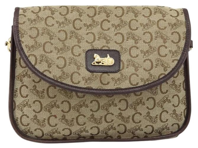 Céline Borsa a Spalla Celine C Sulky in Tela Beige Oro Auth gh1822 D'oro - vista 13