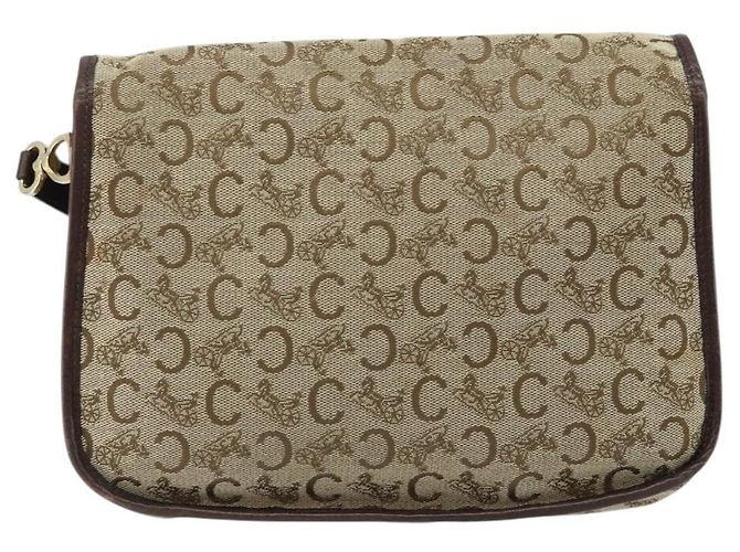 Céline Borsa a Spalla Celine C Sulky in Tela Beige Oro Auth gh1822 D'oro - vista 2