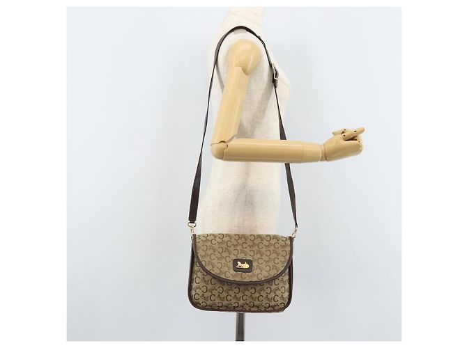Céline Borsa a Spalla Celine C Sulky in Tela Beige Oro Auth gh1822 D'oro - vista 26