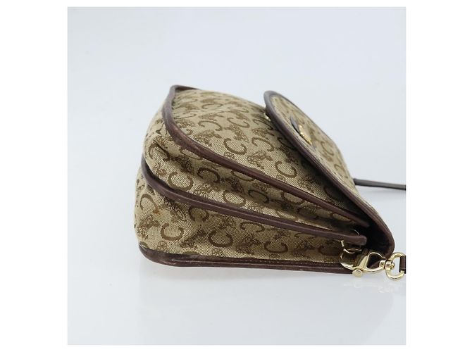 Céline Borsa a Spalla Celine C Sulky in Tela Beige Oro Auth gh1822 D'oro - vista 3