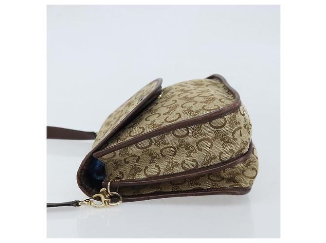 Céline Borsa a Spalla Celine C Sulky in Tela Beige Oro Auth gh1822 D'oro - vista 4