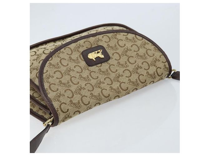 Céline Borsa a Spalla Celine C Sulky in Tela Beige Oro Auth gh1822 D'oro - vista 6