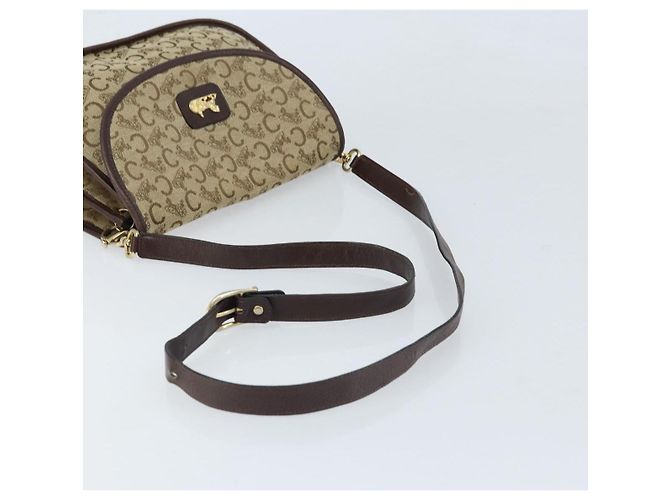Céline Borsa a Spalla Celine C Sulky in Tela Beige Oro Auth gh1822 D'oro - vista 7