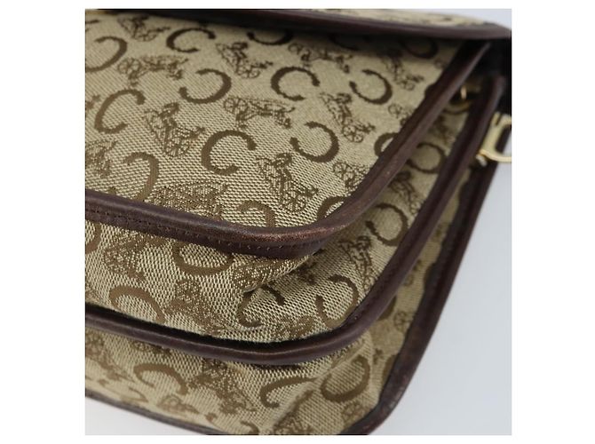 Céline Borsa a Spalla Celine C Sulky in Tela Beige Oro Auth gh1822 D'oro - vista 8