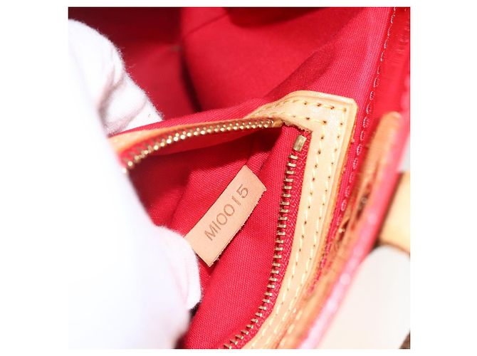 LOUIS VUITTON Monogram Vernis Reade PM Borsa a Mano Rossa M91088 LV Auth BA11260 Rosso - vista 12