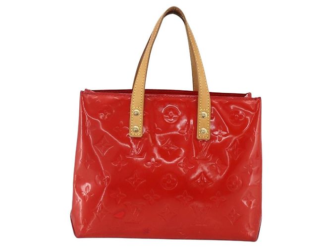 LOUIS VUITTON Monogram Vernis Reade PM Borsa a Mano Rossa M91088 LV Auth BA11260 Rosso - vista 13
