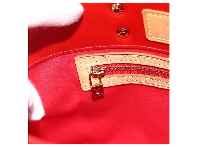 LOUIS VUITTON Monogram Vernis Reade PM Borsa a Mano Rossa M91088 LV Auth BA11260 Rosso - vista 19