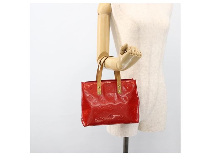 LOUIS VUITTON Monogram Vernis Reade PM Borsa a Mano Rossa M91088 LV Auth BA11260 Rosso - vista 21