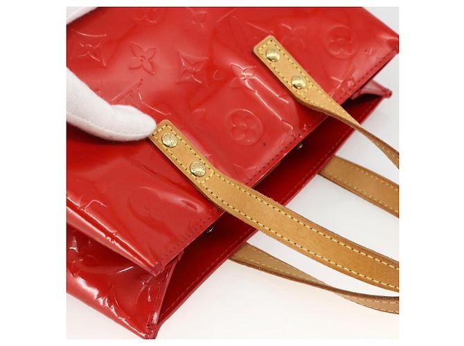 LOUIS VUITTON Monogram Vernis Reade PM Borsa a Mano Rossa M91088 LV Auth BA11260 Rosso - vista 6