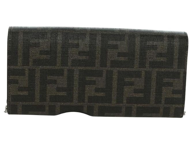 FENDI x FRGMT x POKMON Mini Ryu Schultergeldbörse aus Zucca-Canvas Auth 167075SM Braun Schwarz - Ansicht 2