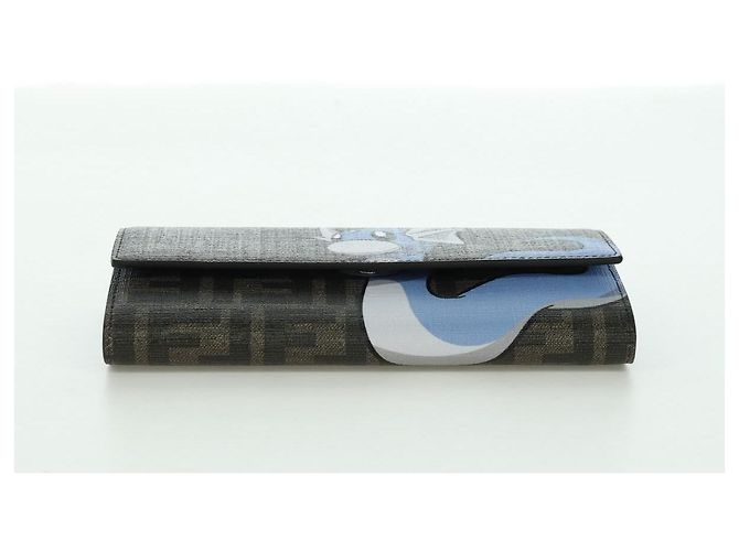 FENDI x FRGMT x POKMON Mini Ryu Schultergeldbörse aus Zucca-Canvas Auth 167075SM Braun Schwarz - Ansicht 5