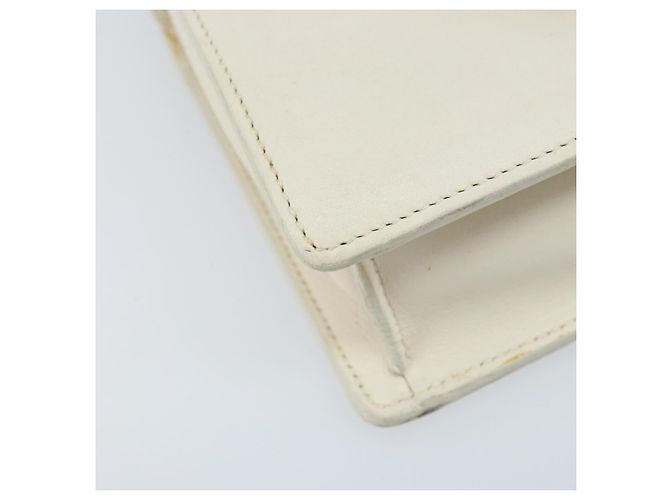Borsa a spalla in pelle bianca e argento SAINT LAURENT Auth bs33774 Bianco - vista 14