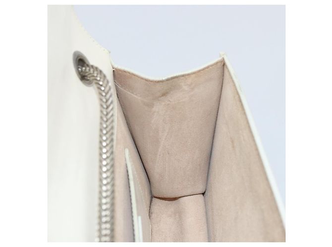 Borsa a spalla in pelle bianca e argento SAINT LAURENT Auth bs33774 Bianco - vista 18
