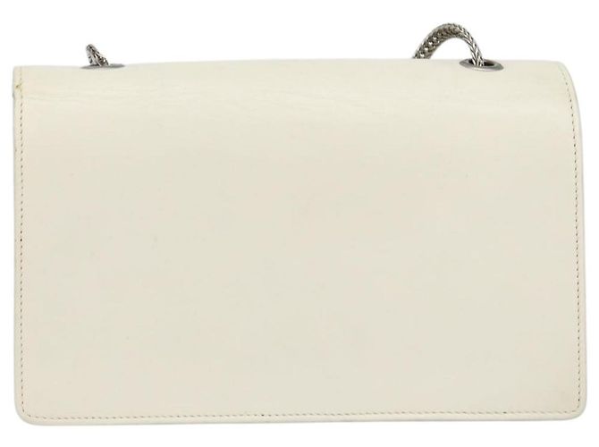Borsa a spalla in pelle bianca e argento SAINT LAURENT Auth bs33774 Bianco - vista 2