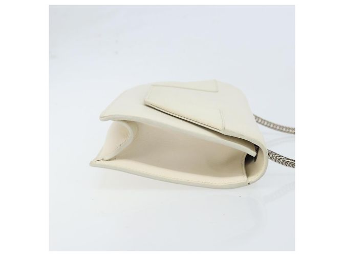 Borsa a spalla in pelle bianca e argento SAINT LAURENT Auth bs33774 Bianco - vista 3