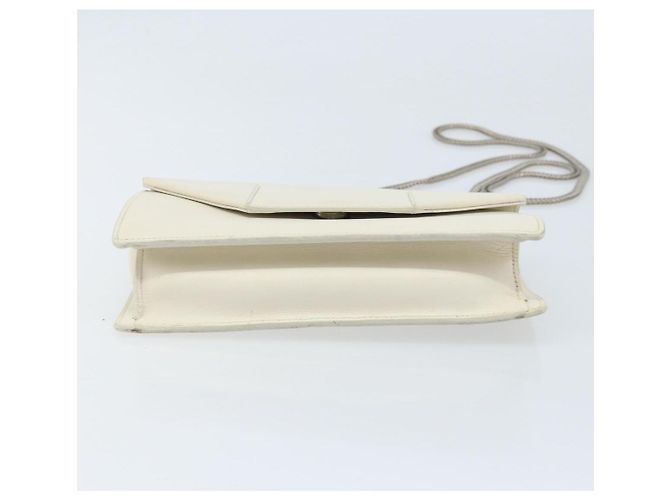 Borsa a spalla in pelle bianca e argento SAINT LAURENT Auth bs33774 Bianco - vista 5
