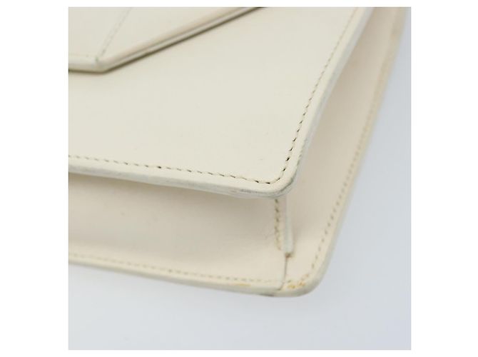 Borsa a spalla in pelle bianca e argento SAINT LAURENT Auth bs33774 Bianco - vista 9