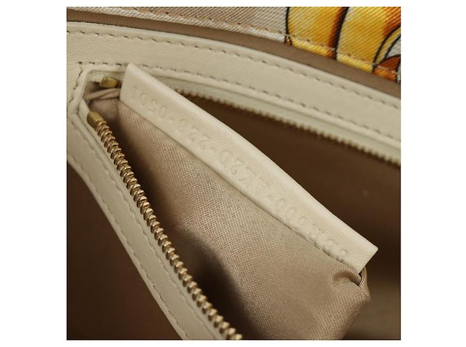 Borsa Mamma Baguette in tela Zucca FENDI Fenderche VERSACE bianca Auth 173367SAM - vista 12