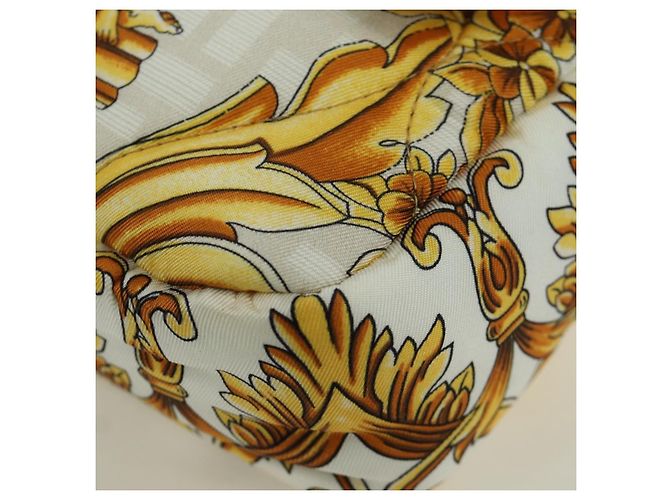 Borsa Mamma Baguette in tela Zucca FENDI Fenderche VERSACE bianca Auth 173367SAM - vista 17