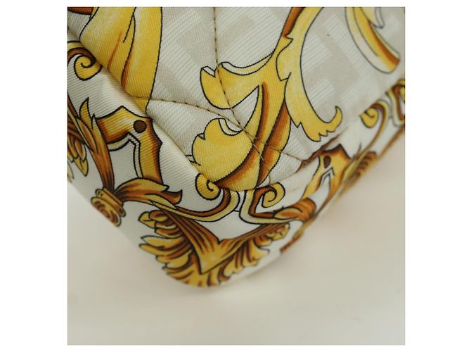 Borsa Mamma Baguette in tela Zucca FENDI Fenderche VERSACE bianca Auth 173367SAM - vista 18