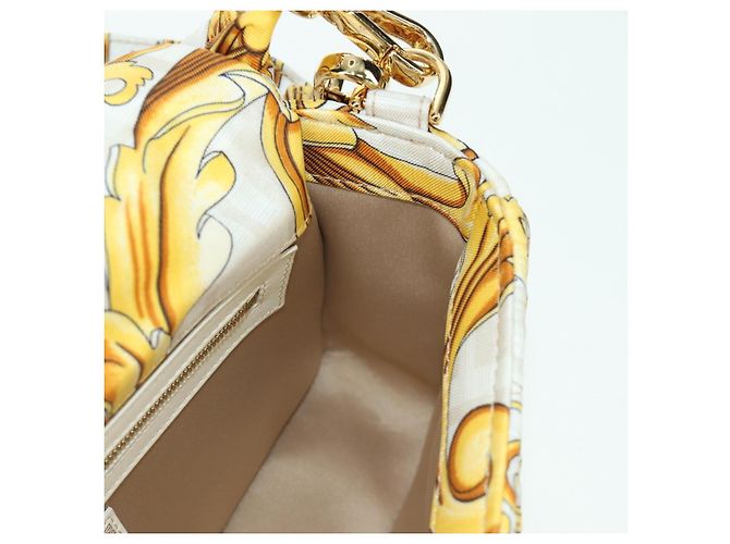 Borsa Mamma Baguette in tela Zucca FENDI Fenderche VERSACE bianca Auth 173367SAM - vista 24