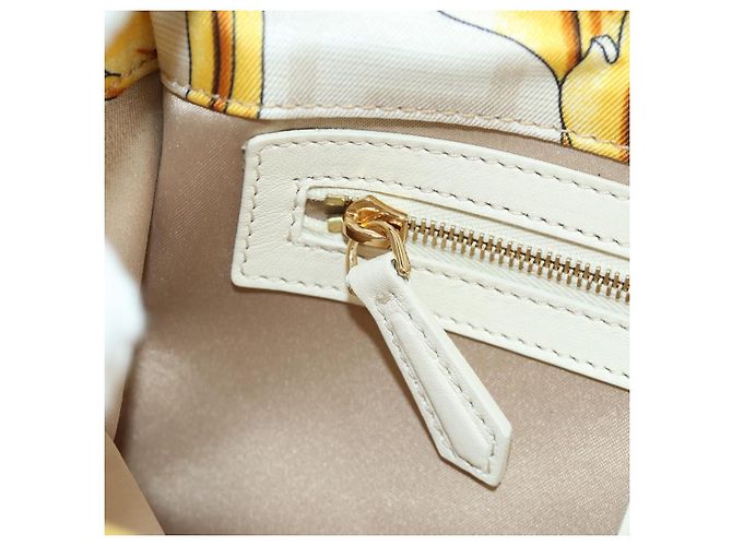 Borsa Mamma Baguette in tela Zucca FENDI Fenderche VERSACE bianca Auth 173367SAM - vista 25