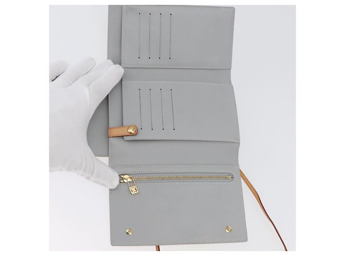 Portafoglio Walker Monogram Vernis LOUIS VUITTON Grigio M91031 LV Auth fm5209 - vista 10