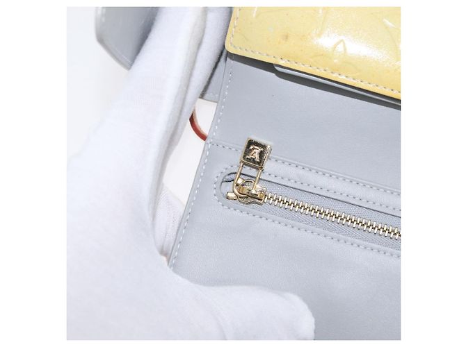 Portafoglio Walker Monogram Vernis LOUIS VUITTON Grigio M91031 LV Auth fm5209 - vista 21