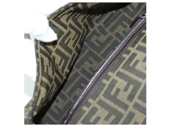 FENDI Zucca Tela Libellula FRGMT POKMON Mamma Baguette Nero Auth 167082SM Marrone - vista 10