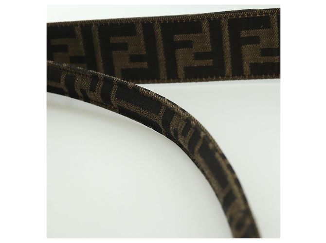 FENDI Zucca Tela Libellula FRGMT POKMON Mamma Baguette Nero Auth 167082SM Marrone - vista 14