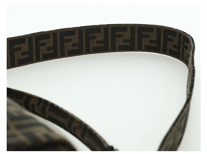 FENDI Zucca Tela Libellula FRGMT POKMON Mamma Baguette Nero Auth 167082SM Marrone - vista 15