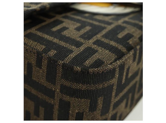 FENDI Zucca Tela Libellula FRGMT POKMON Mamma Baguette Nero Auth 167082SM Marrone - vista 16