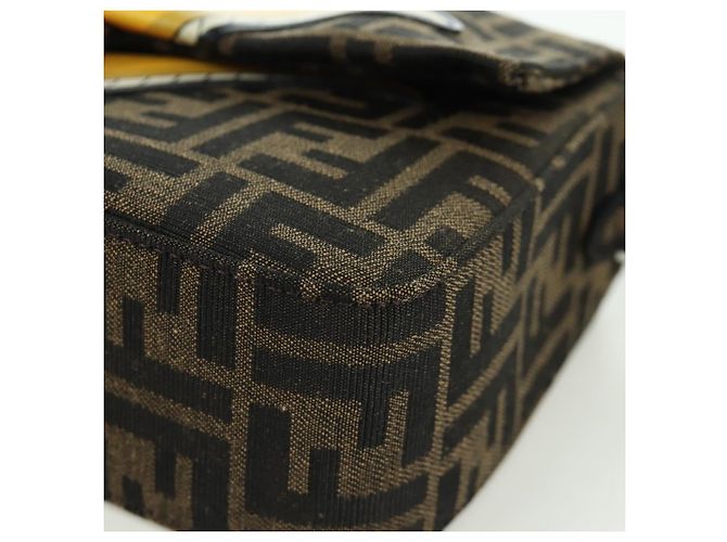 FENDI Zucca Tela Libellula FRGMT POKMON Mamma Baguette Nero Auth 167082SM Marrone - vista 17