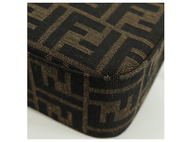 FENDI Zucca Tela Libellula FRGMT POKMON Mamma Baguette Nero Auth 167082SM Marrone - vista 19
